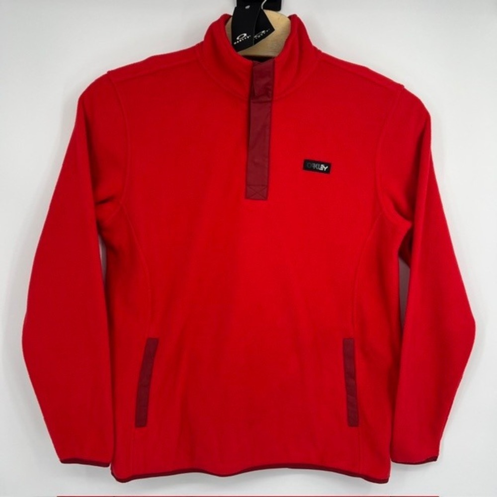 NWT $75 Oakley Alta RC Fleece Red‎ Line Men's Quarter Snap Pullover Jacket Large